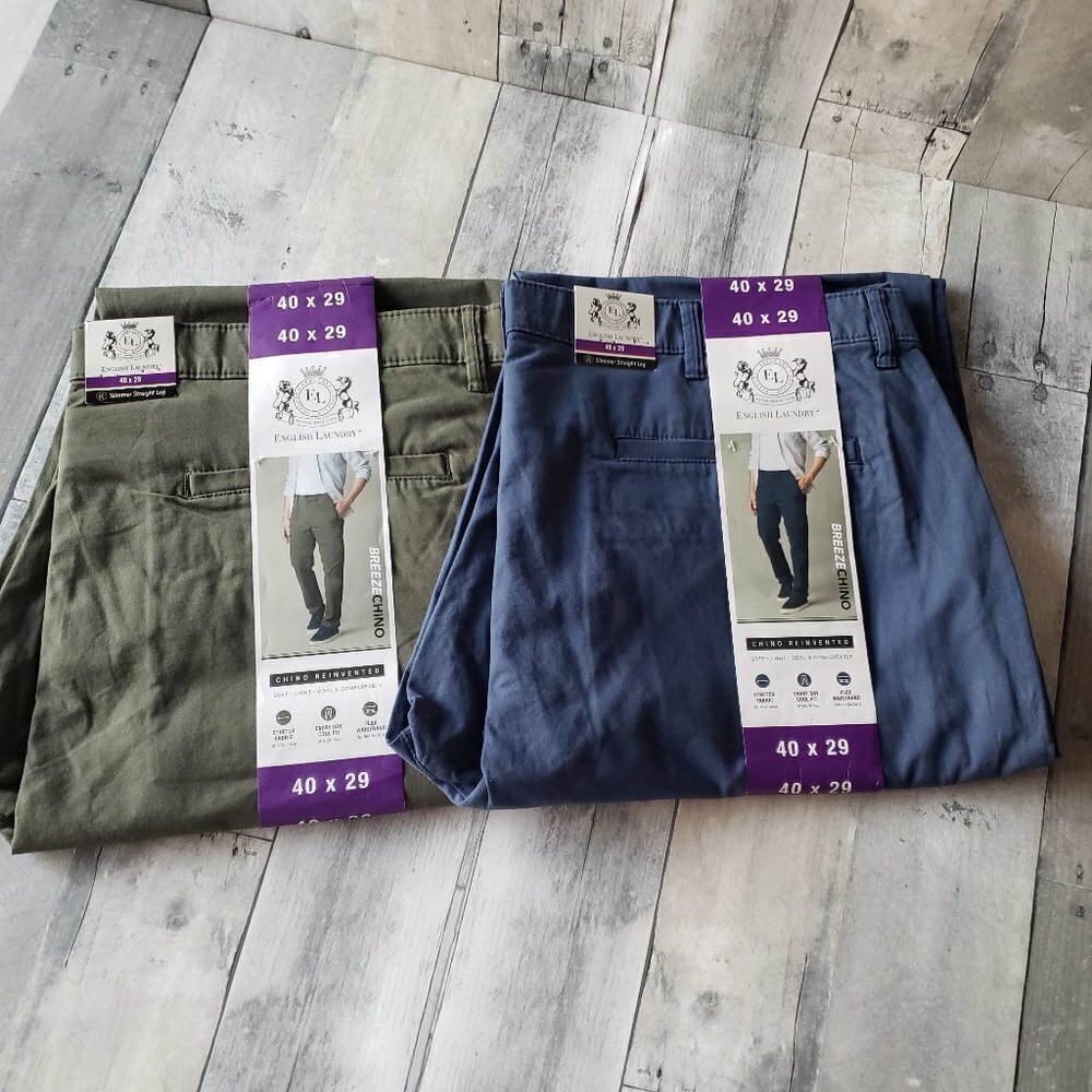 NWT (set of 2) English Laundry Men's Breeze Chino Pants – Size 40X29